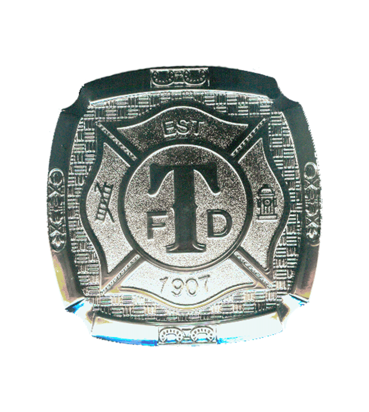 Turlock Fire Silver Belt Buckle